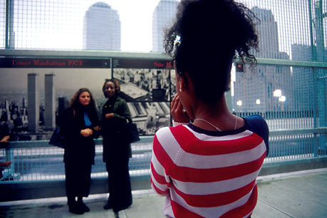 Girl photographing Ground Zero, NY