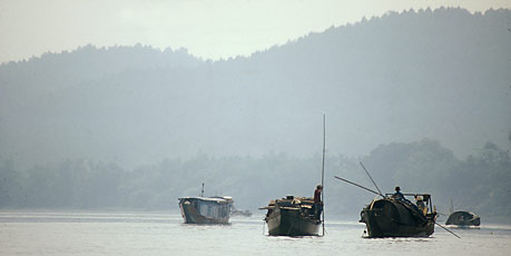 Boats on Perfume River, Central Vietnam