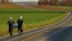 Amish girls walking home